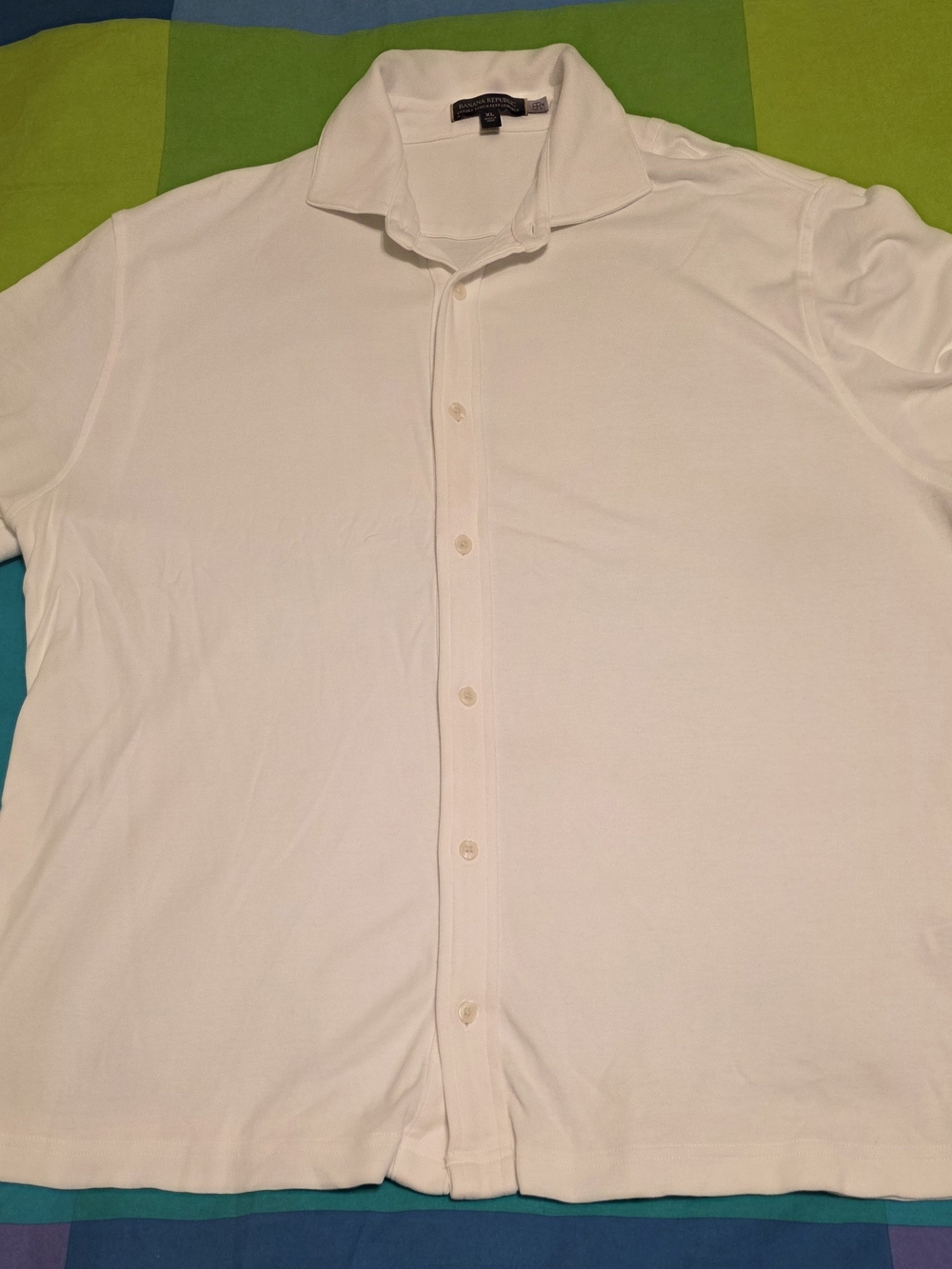 Men's Banana Republic White Button-Up Polo Shirt